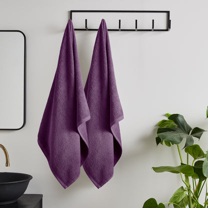 Catherine Lansfield Quick Dry Bath Towels - Plum