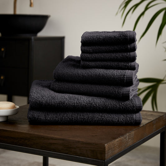 Catherine Lansfield Quick Dry Bath Towels - Black