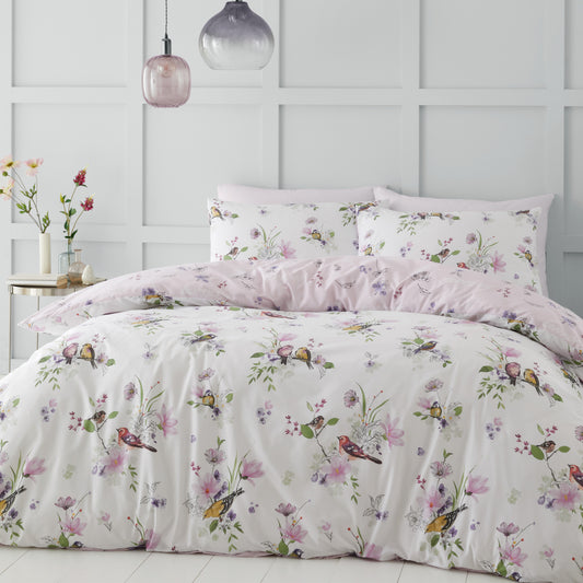 Catherine Lansfield Songbird Duvet Cover Set - Pink