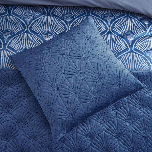 Catherine Lansfield Art Deco Pearl Filled Cushion - Navy