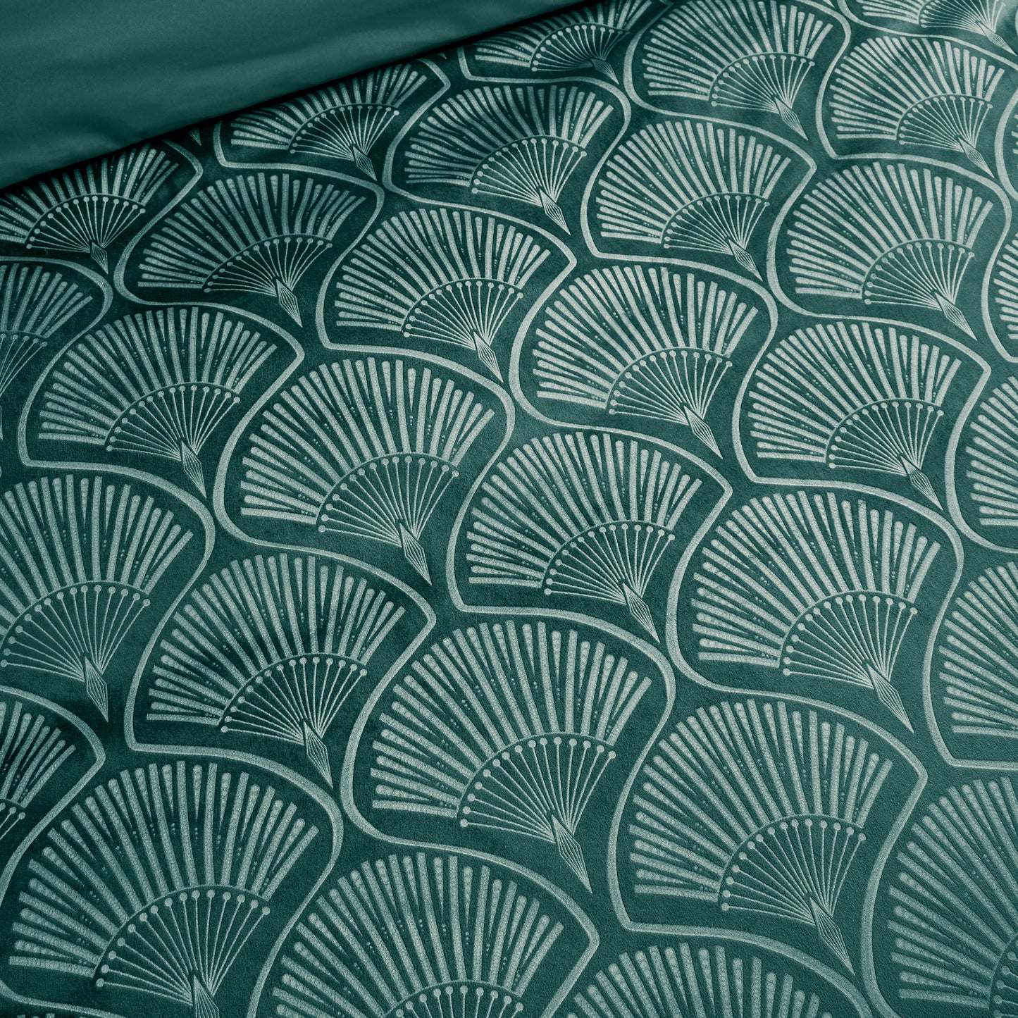 Catherine Lansfield Art Deco Pearl Duvet Cover Set - Teal