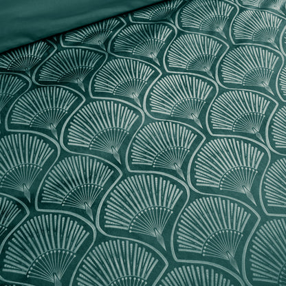 Catherine Lansfield Art Deco Pearl Duvet Cover Set - Teal