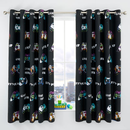 Catherine Lansfield Game Over Eyelet Curtains