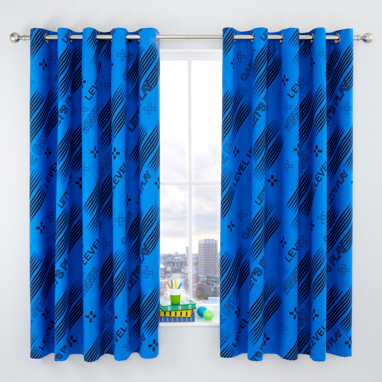 Catherine Lansfield Game Over Eyelet Curtains