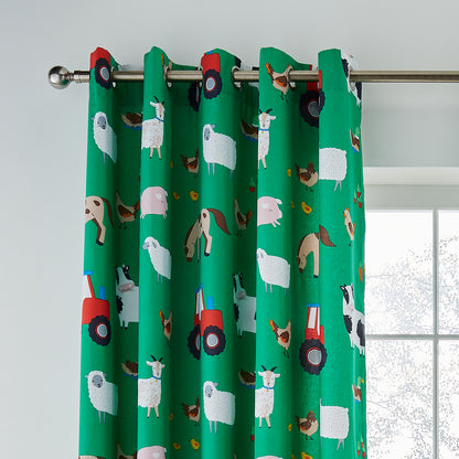 Catherine Lansfield Farmyard Animals Eyelet Curtains