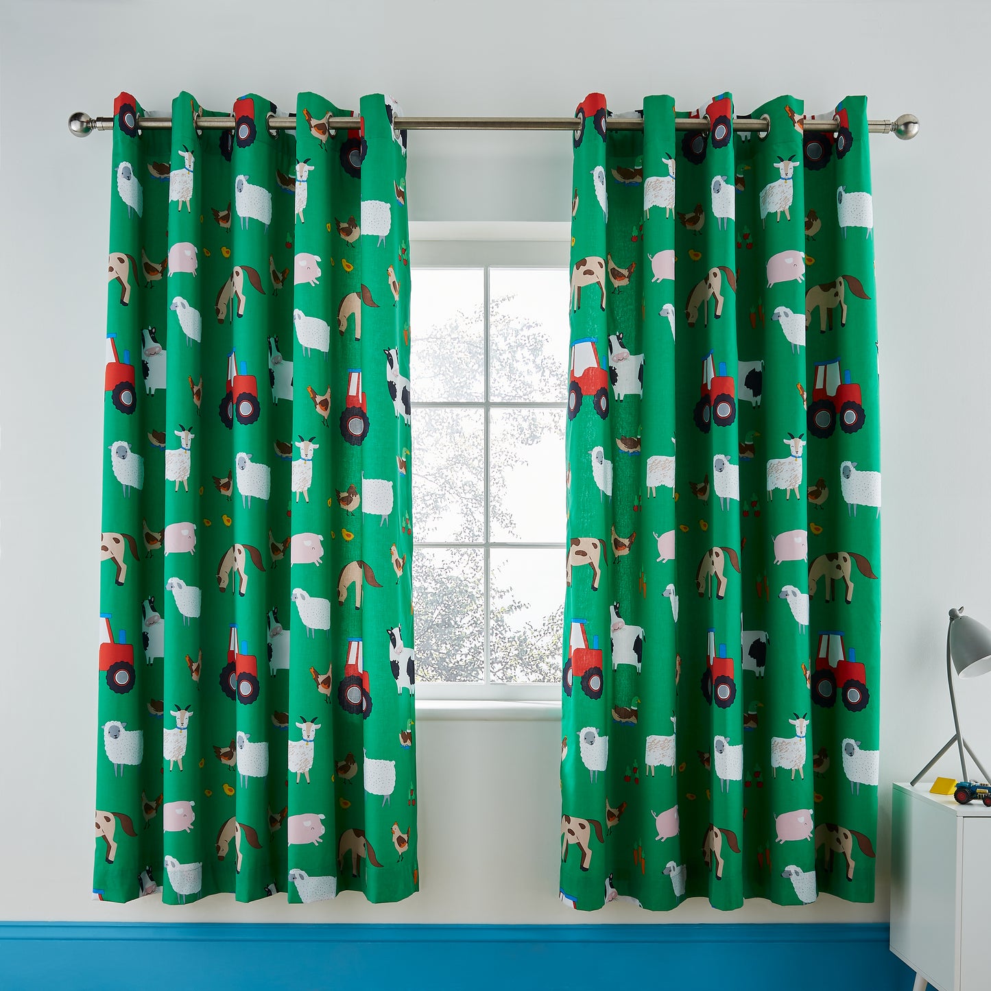Catherine Lansfield Farmyard Animals Eyelet Curtains