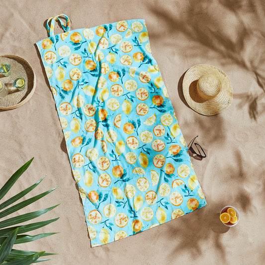 Catherine Lansfield Summer Fruits Beach Towel In A Bag