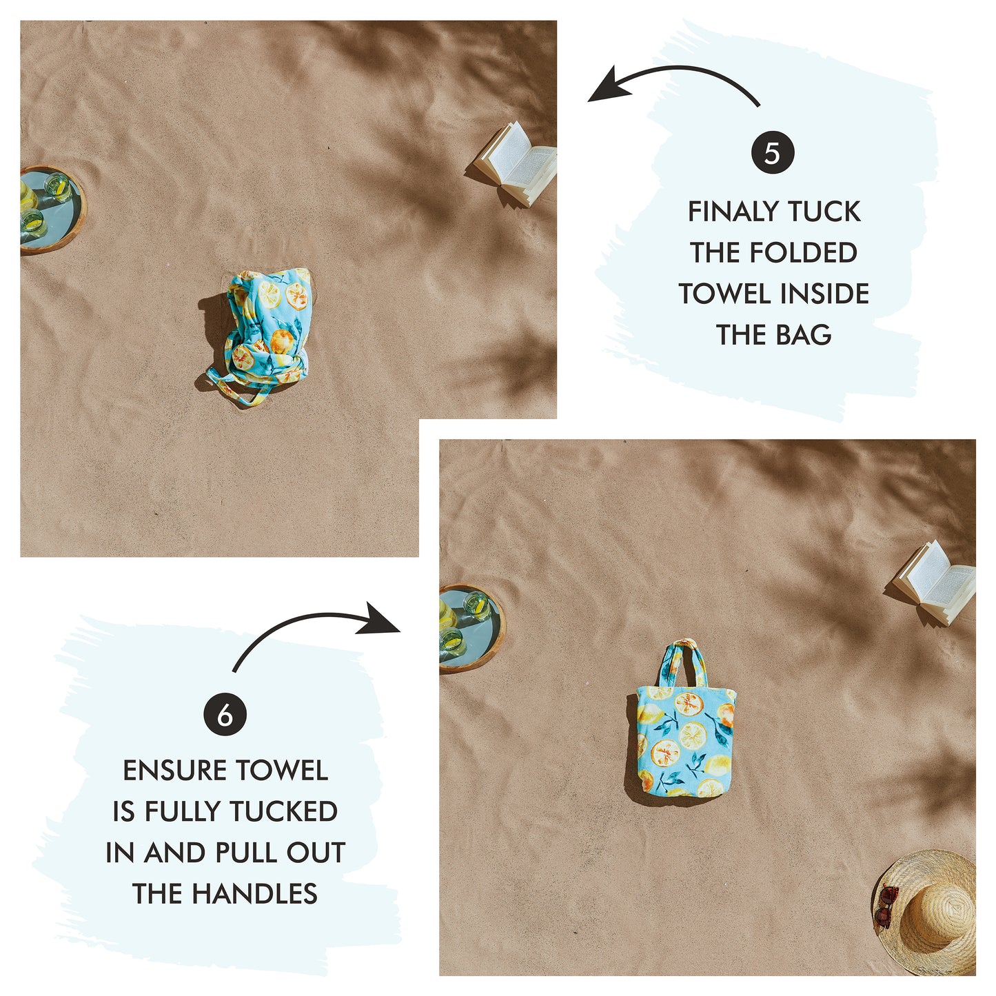 Catherine Lansfield Summer Fruits Beach Towel In A Bag