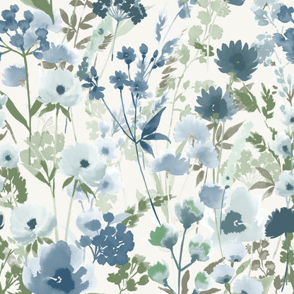 Catherine Lansfield Countryside Floral Wallpaper - Blue