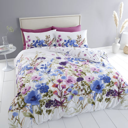 Catherine Lansfield Countryside Floral Duvet Cover Set - Pink/Blue