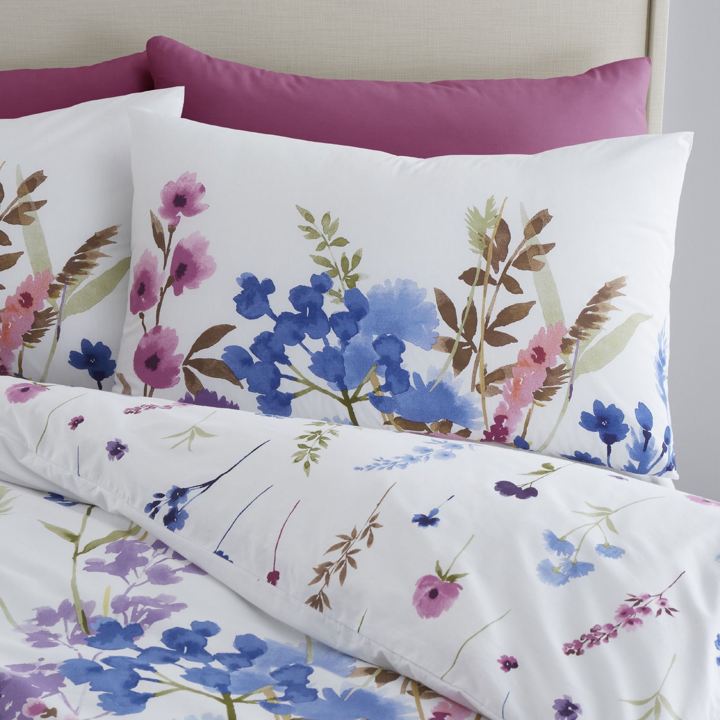 Catherine Lansfield Countryside Floral Duvet Cover Set - Pink/Blue