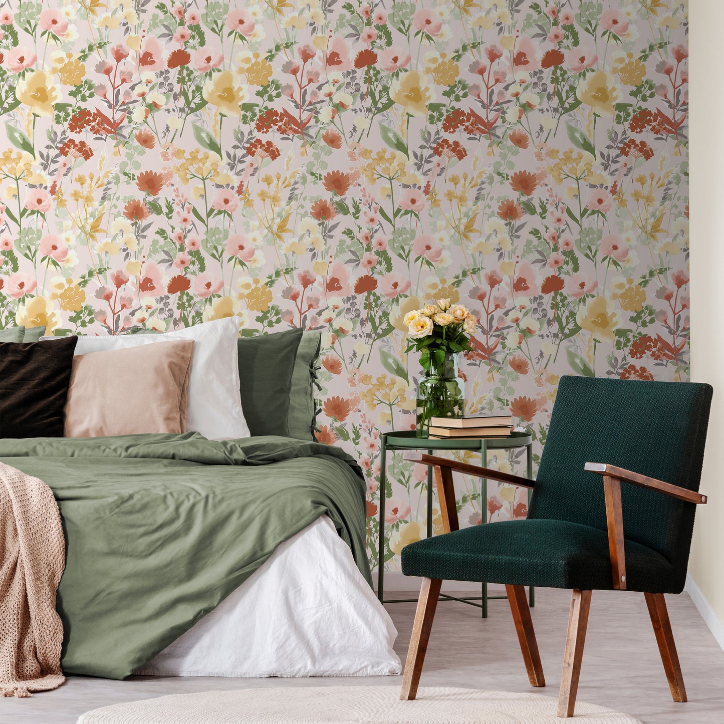 Catherine Lansfield Countryside Floral Wallpaper - Pink