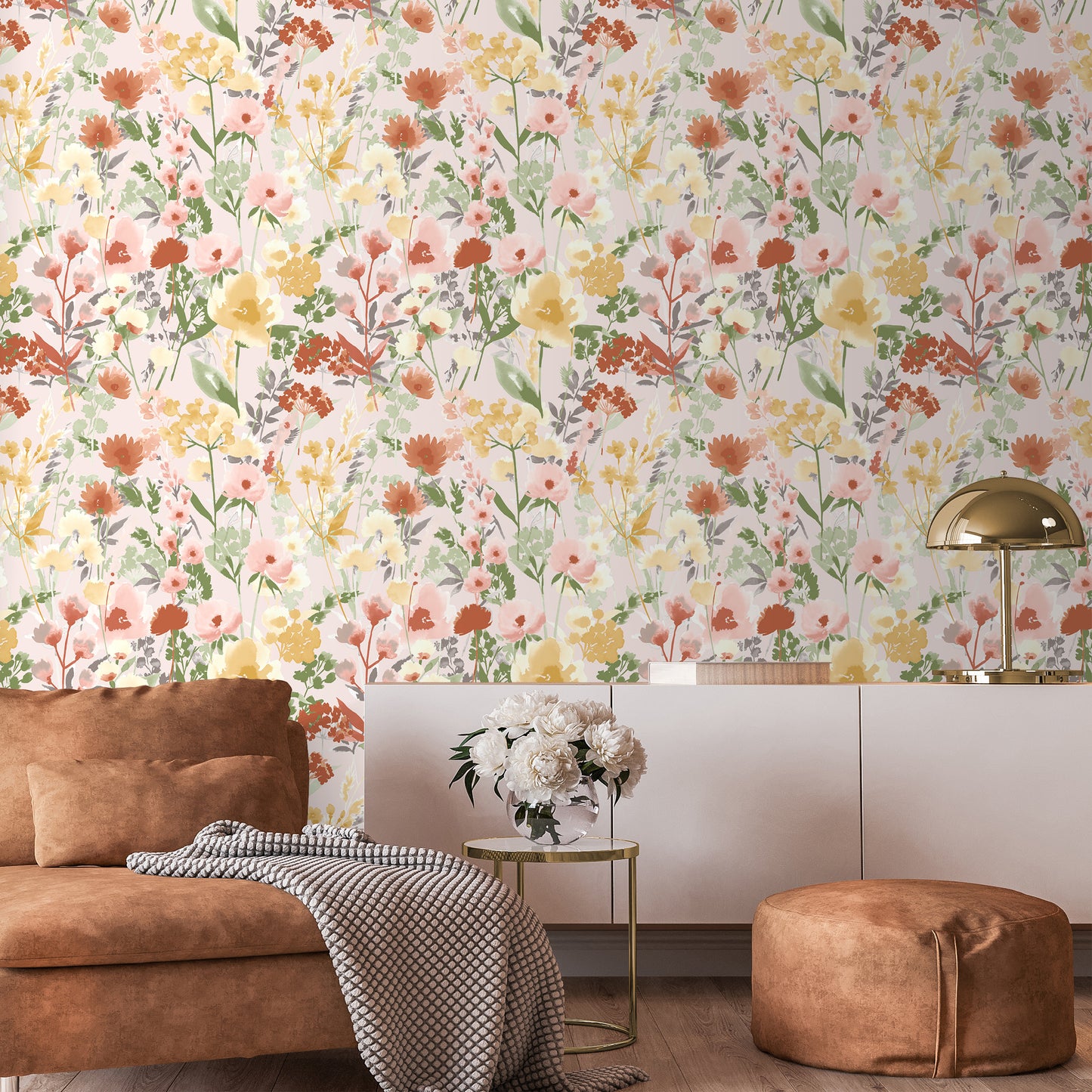 Catherine Lansfield Countryside Floral Wallpaper - Pink