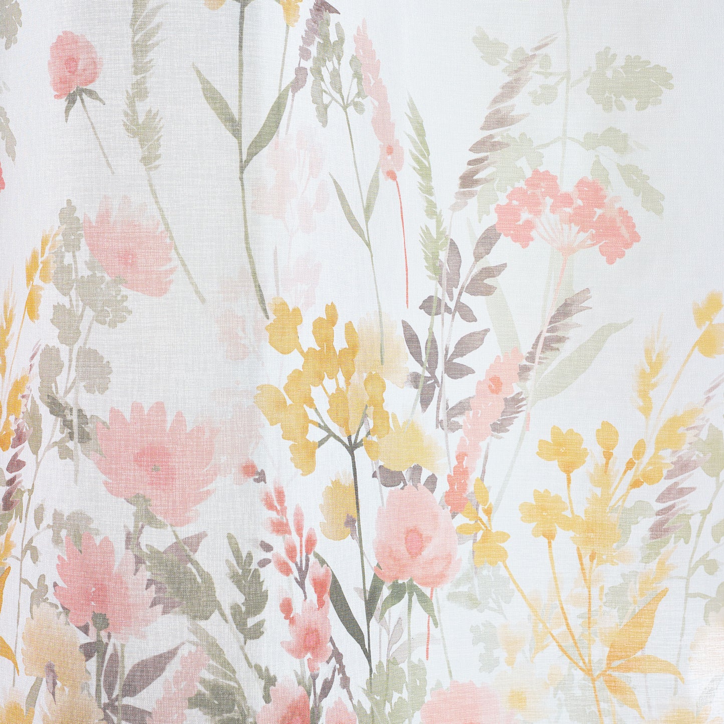 Catherine Lansfield Countryside Floral Slot Top Voile Panel - White