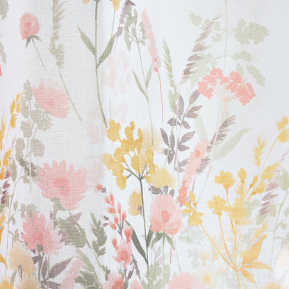 Catherine Lansfield Countryside Floral Slot Top Voile Panel - White