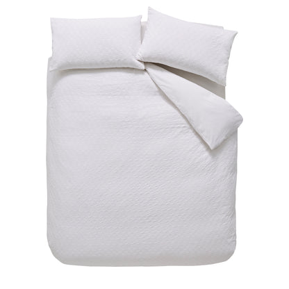 Bianca Waffle Cotton Circle Duvet Cover Set - White
