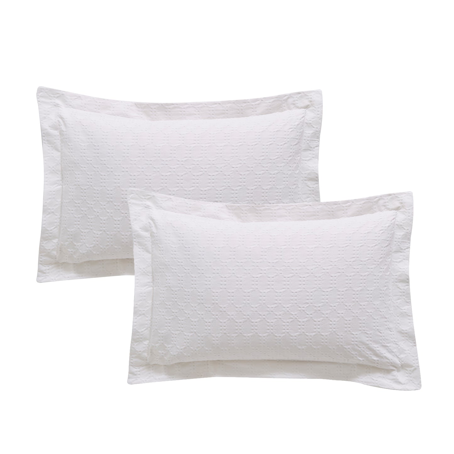 Bianca Waffle Cotton Circle Duvet Cover Set - White