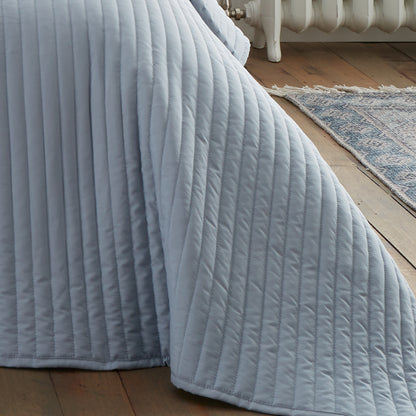 Bianca Quilted Lines Bedspread - Blue