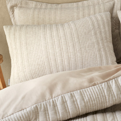 Pineapple Elephant Tamba Jersey Stripe Duvet Cover Set - Natural