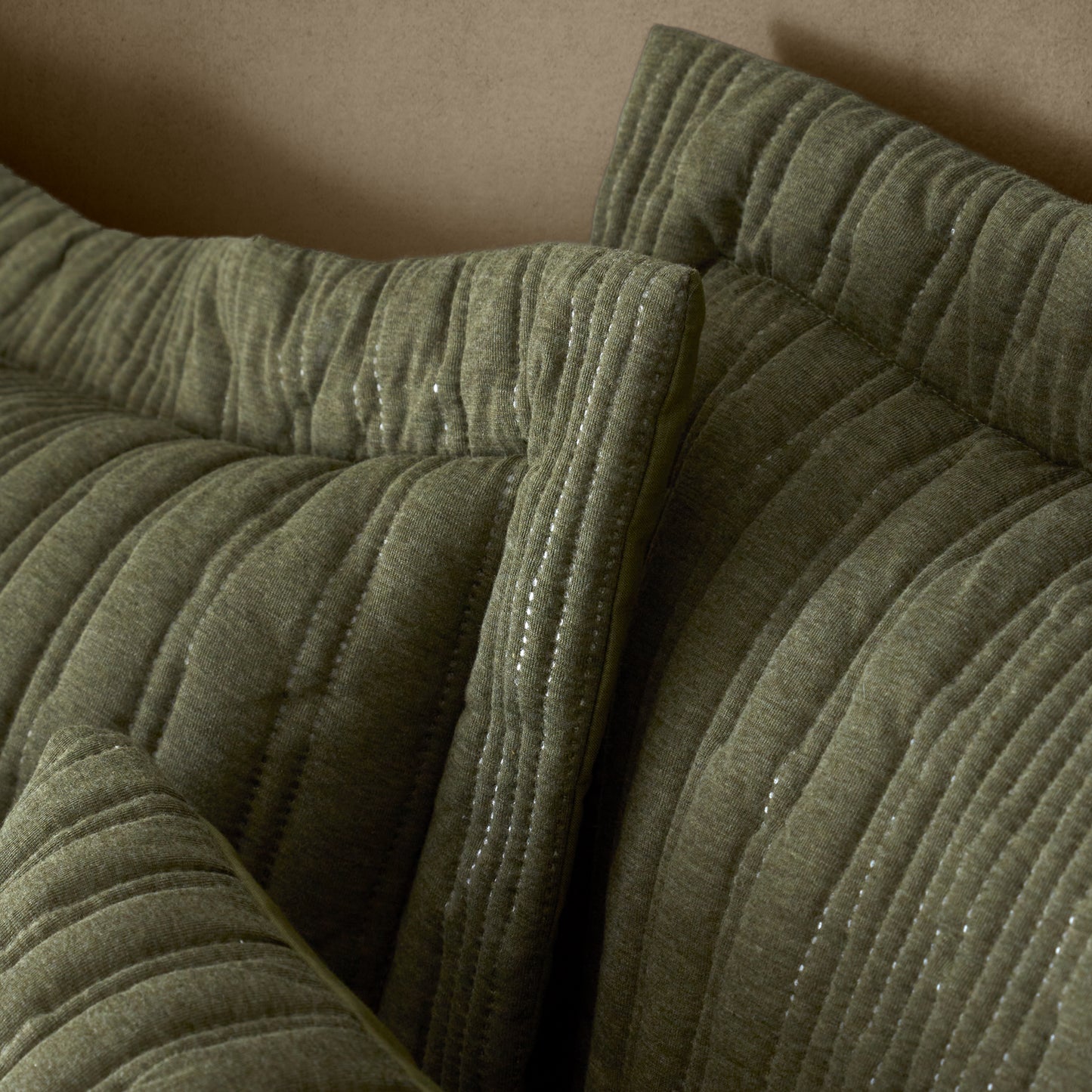 Pineapple Elephant Tamba Jersey Stripe Duvet Cover Set - Olive