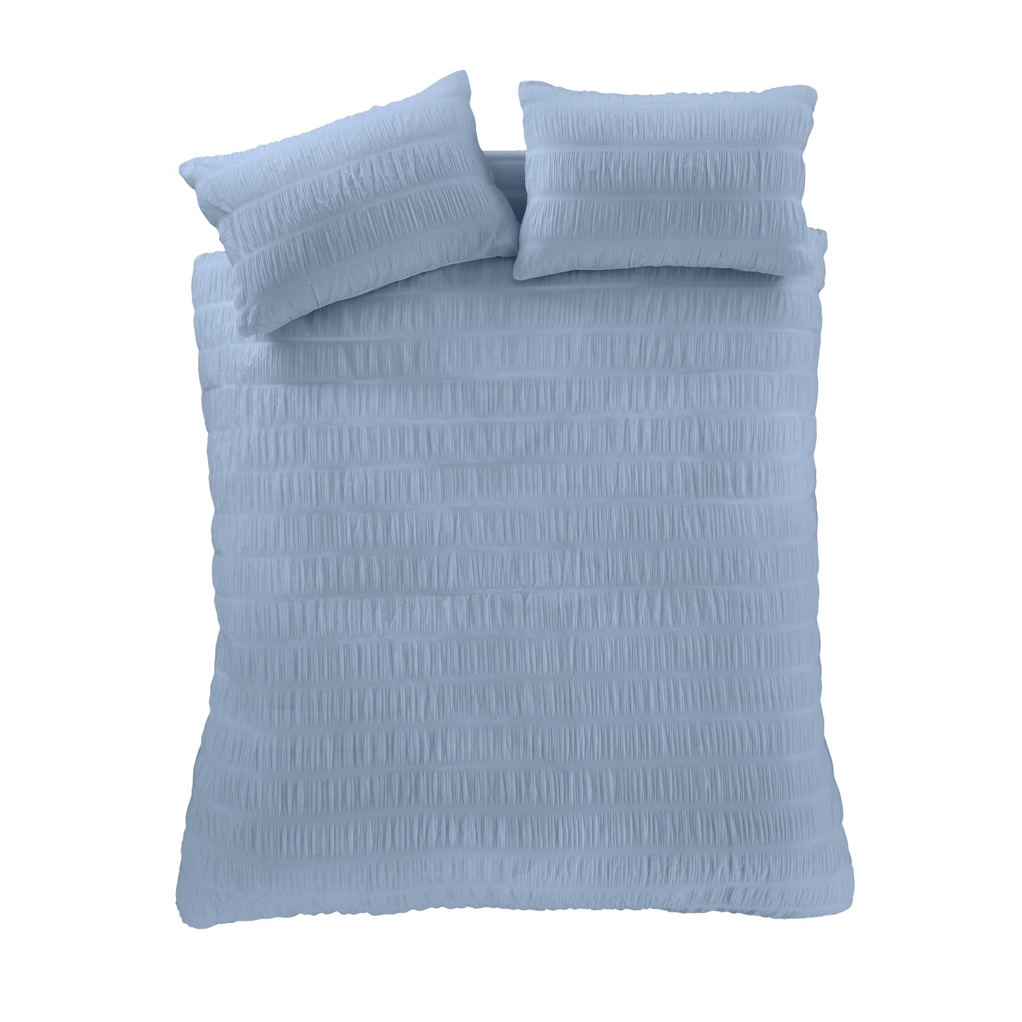 Catherine Lansfield Seersucker Duvet Cover Set - Blue