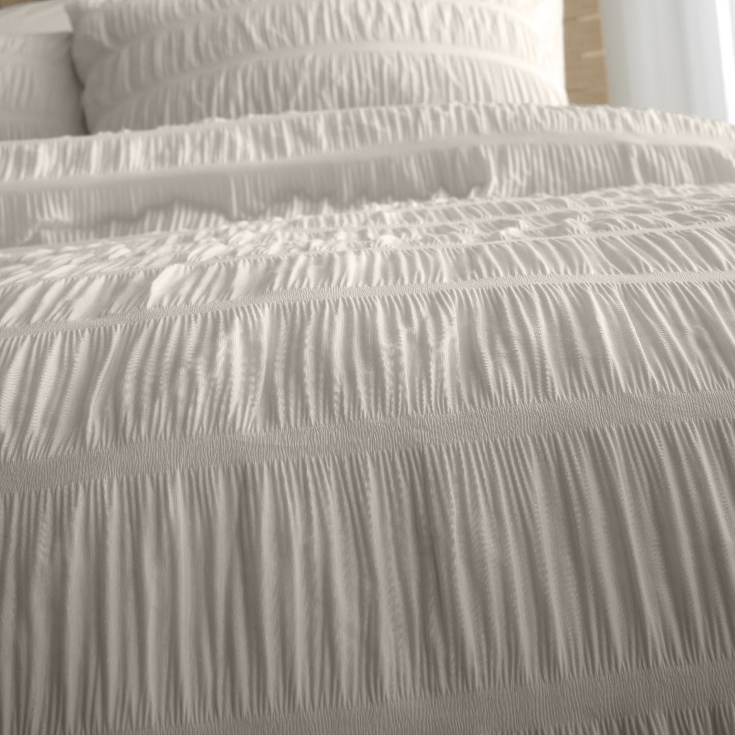 Catherine Lansfield Seersucker Duvet Cover Set - Natural