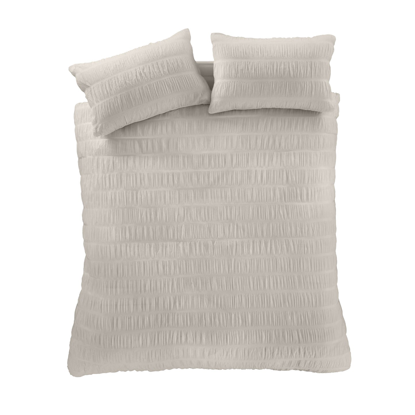Catherine Lansfield Seersucker Duvet Cover Set - Natural