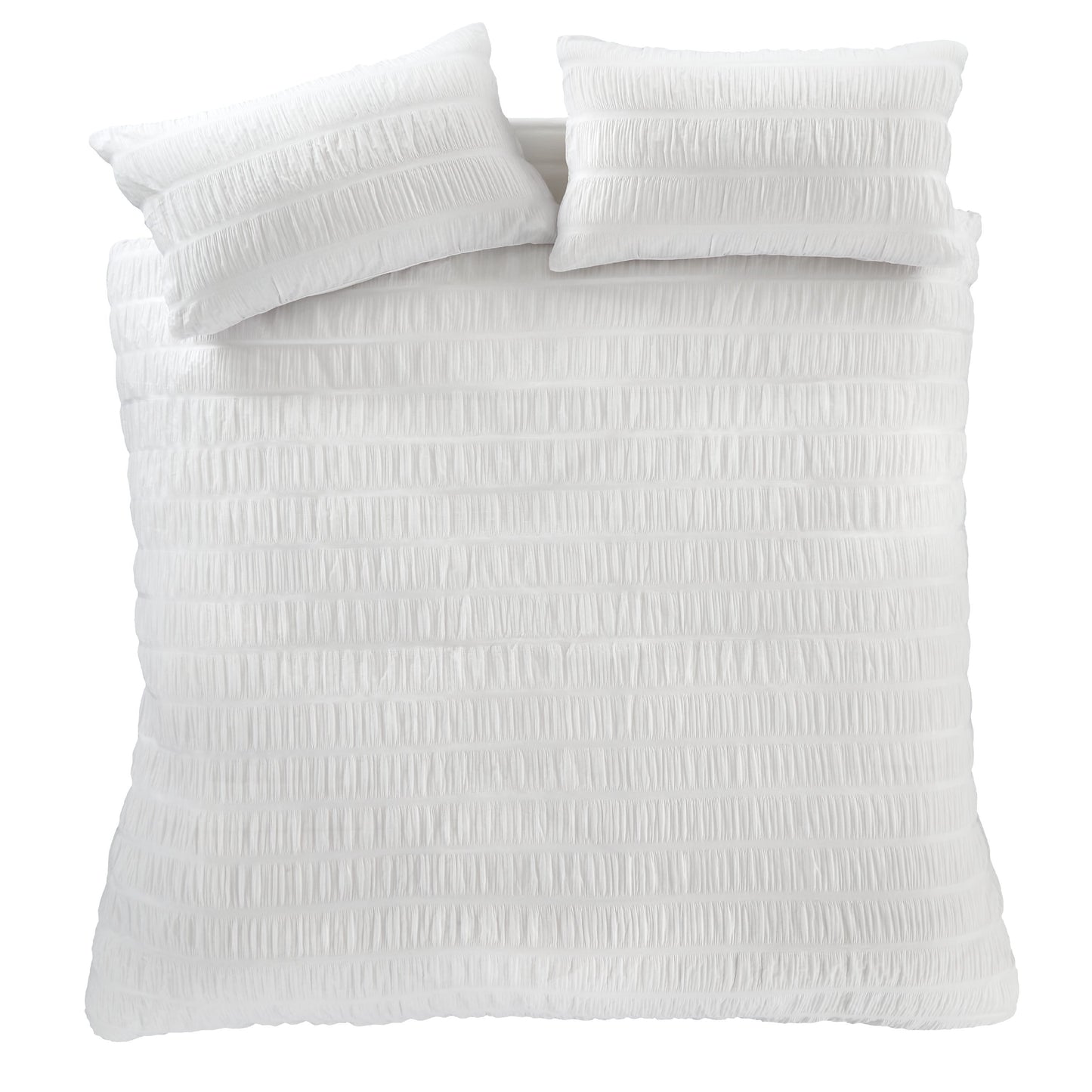 Catherine Lansfield Seersucker Duvet Cover Set - White