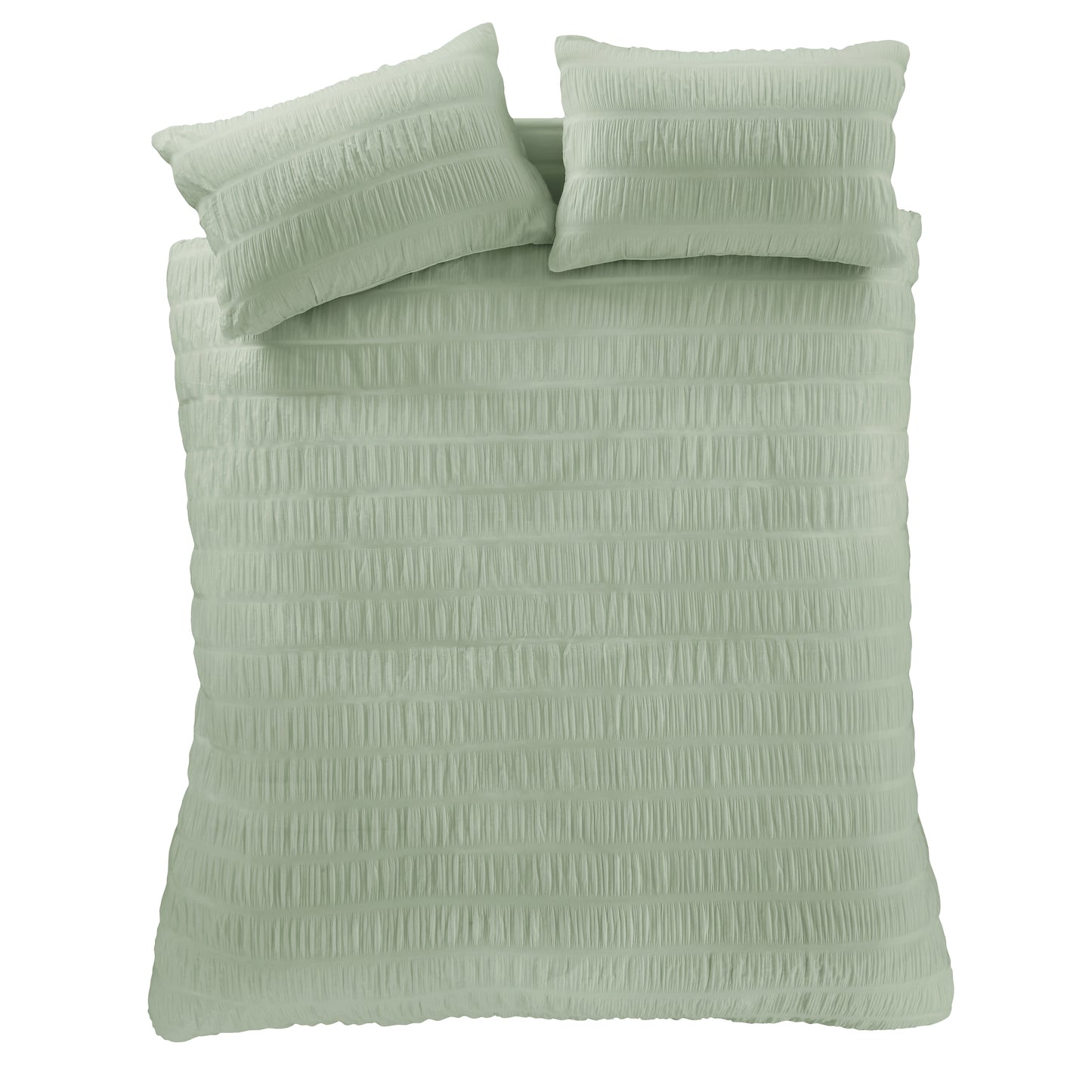 Catherine Lansfield Seersucker Duvet Cover Set - Sage