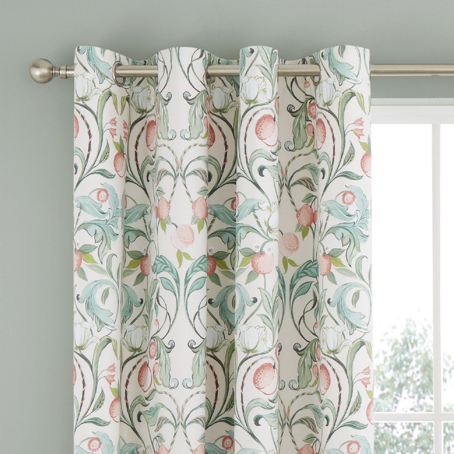 Catherine Lansfield Clarence Floral Eyelet Curtains