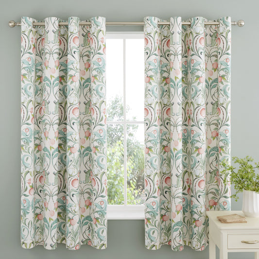 Catherine Lansfield Clarence Floral Eyelet Curtains