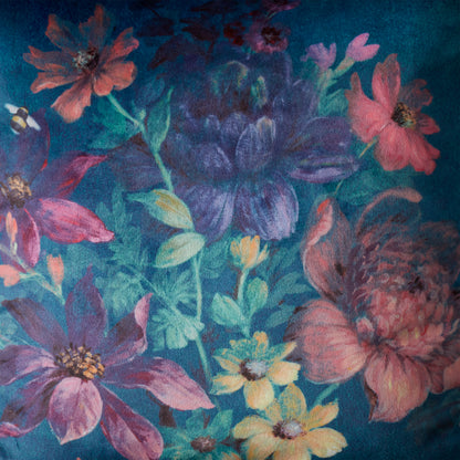 Bridgerton Romantic Floral Filled Cushion - Teal