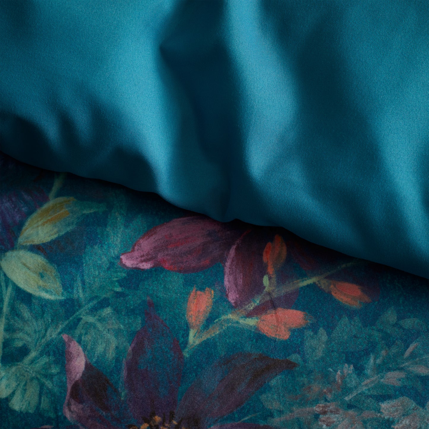 Bridgerton Romantic Floral Duvet Cover Set - Teal