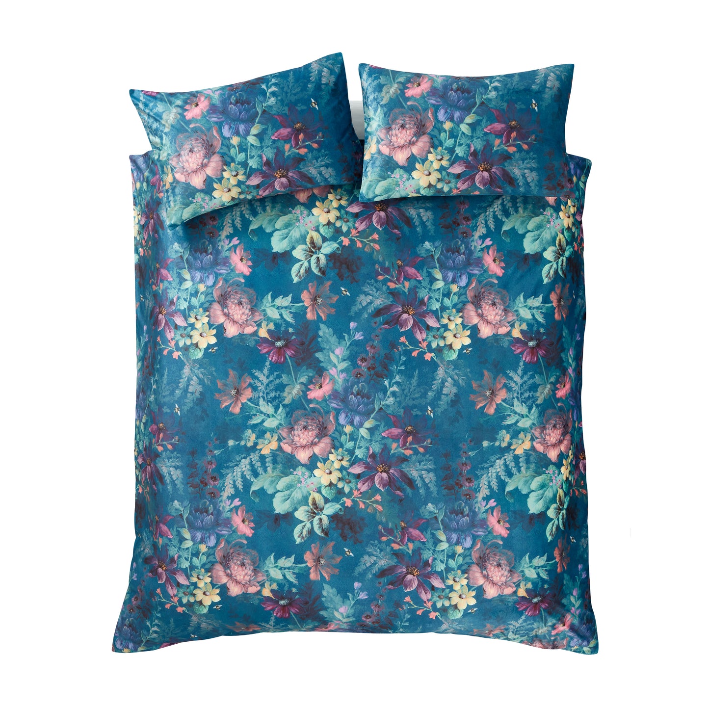 Bridgerton Romantic Floral Duvet Cover Set - Teal