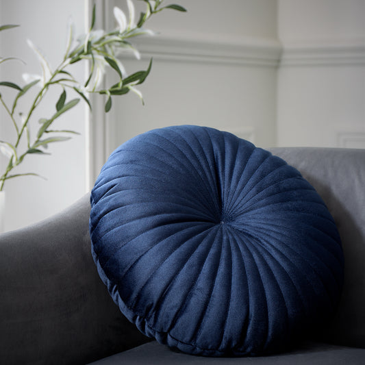 Catherine Lansfield Round Filled Cushion - Navy