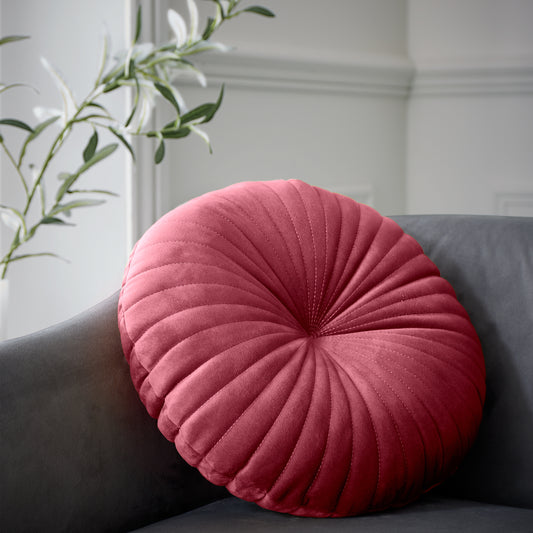 Catherine Lansfield Round Filled Cushion - Raspberry