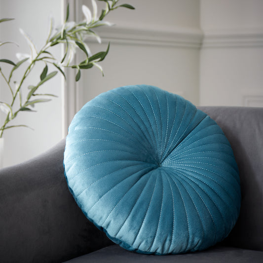 Catherine Lansfield Round Filled Cushion - Teal