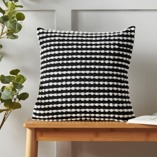 Catherine Lansfield Stab Stitch Filled Cushion - Black