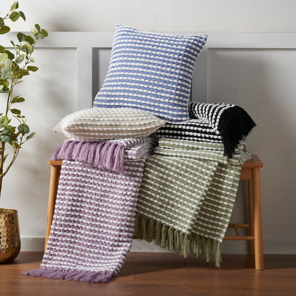 Catherine Lansfield Stab Stitch Filled Cushion - Black