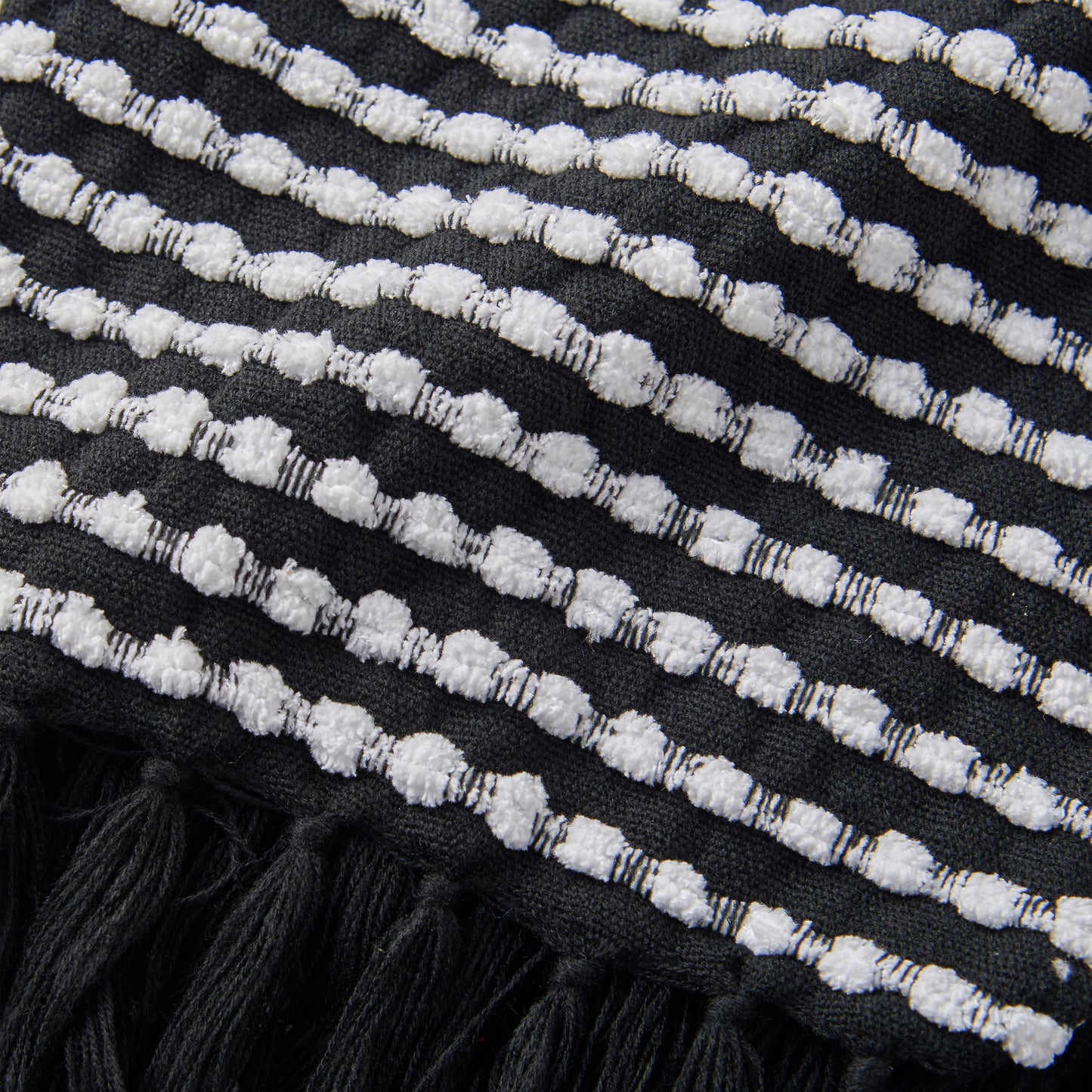 Catherine Lansfield Stab Stitch Throw - Black