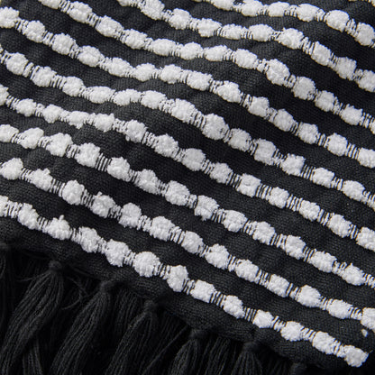 Catherine Lansfield Stab Stitch Throw - Black