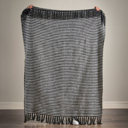 Catherine Lansfield Stab Stitch Throw - Black
