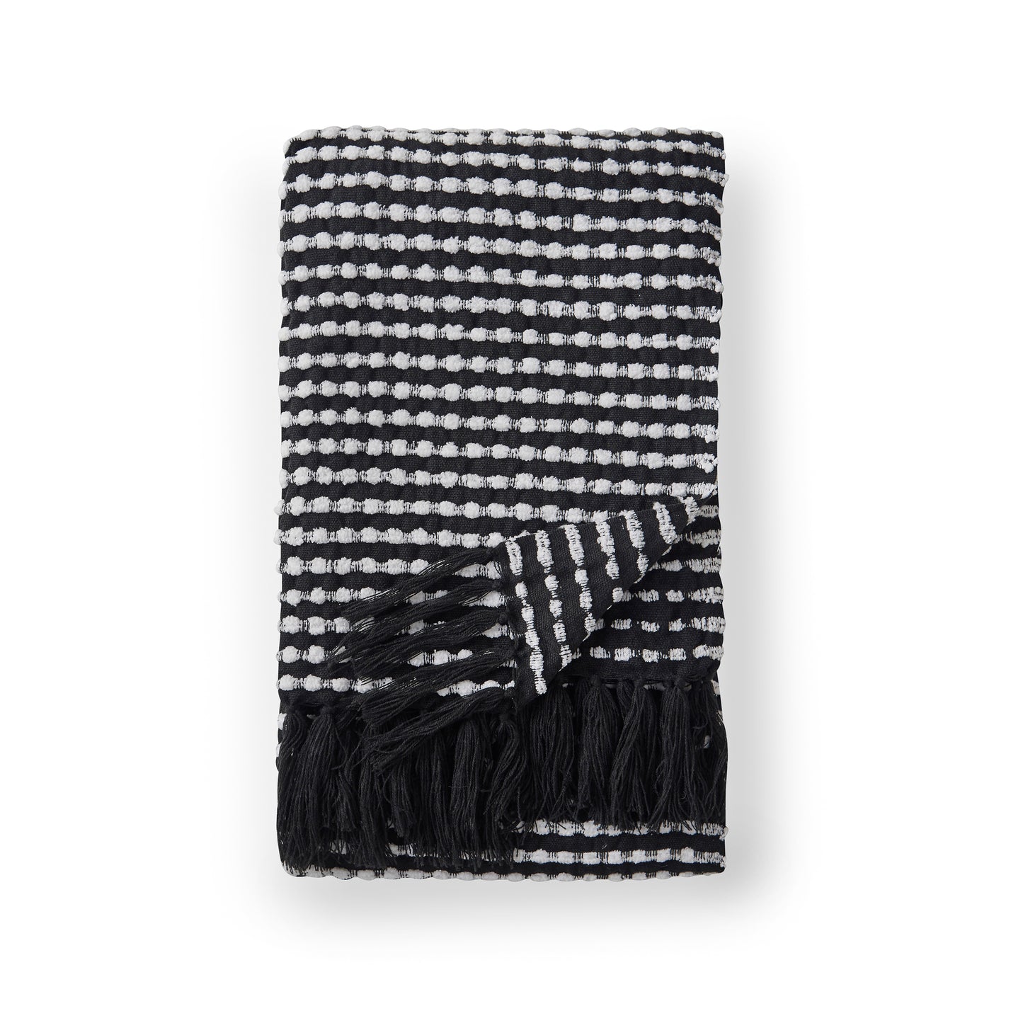 Catherine Lansfield Stab Stitch Throw - Black