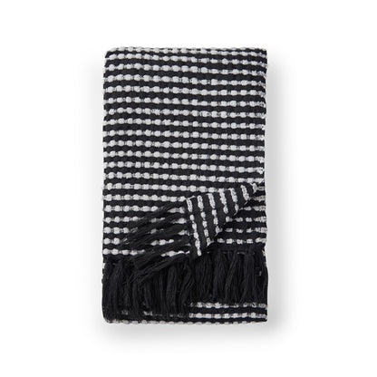 Catherine Lansfield Stab Stitch Throw - Black