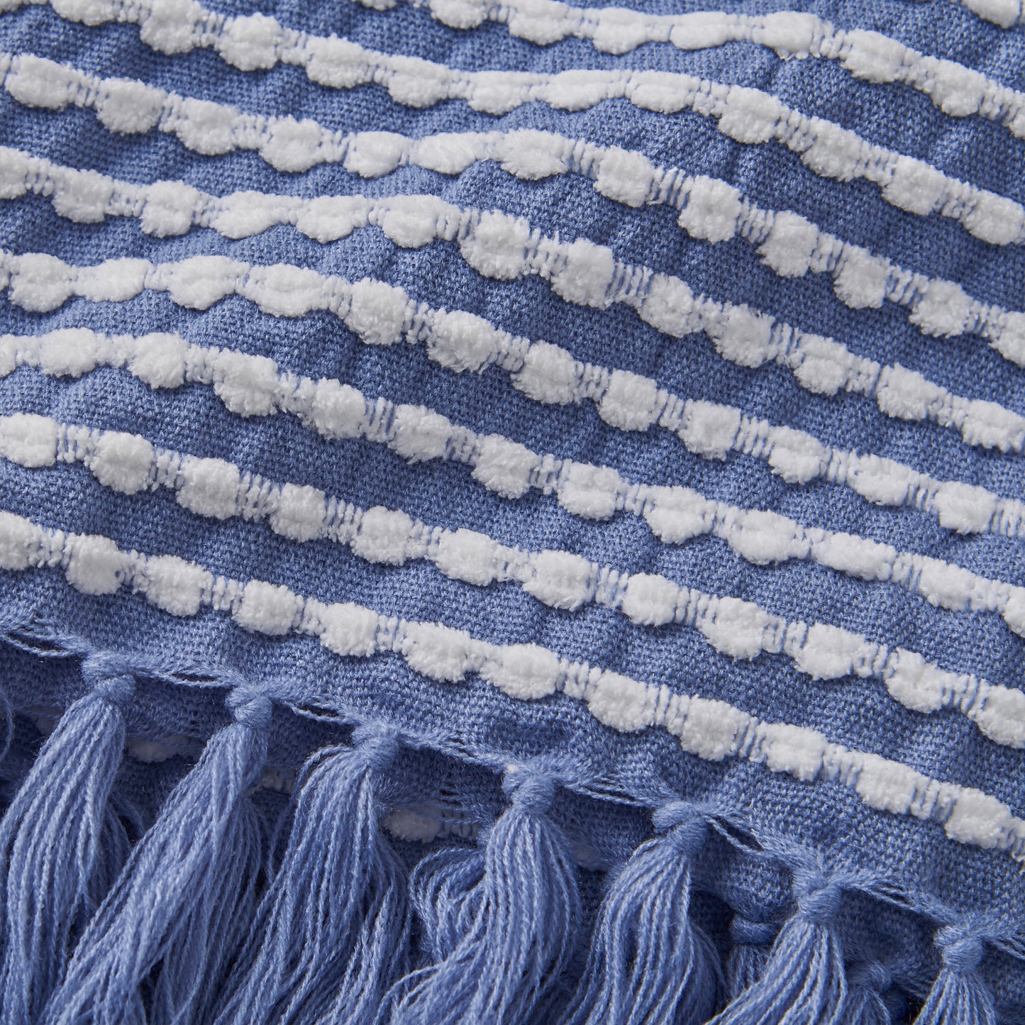 Catherine Lansfield Stab Stitch Throw - Blue