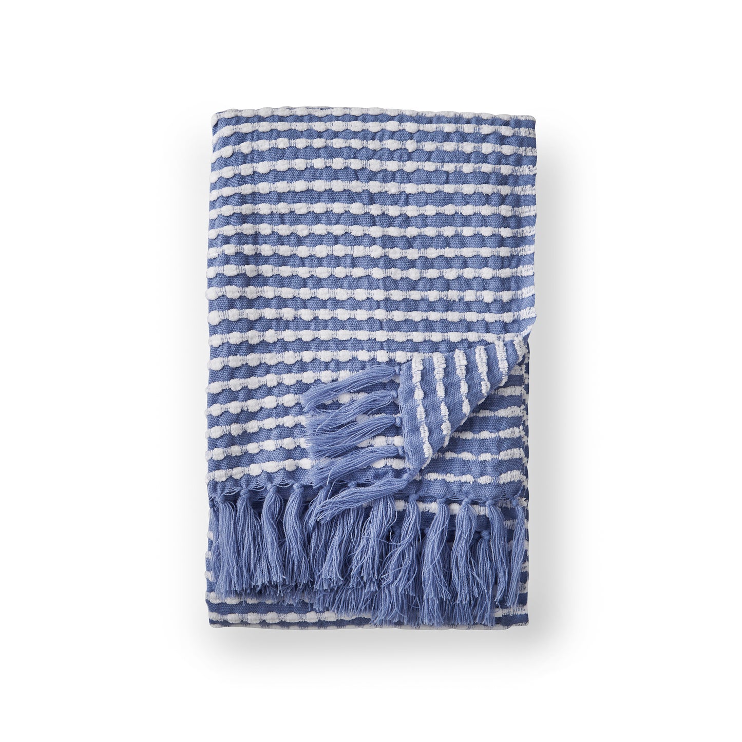 Catherine Lansfield Stab Stitch Throw - Blue