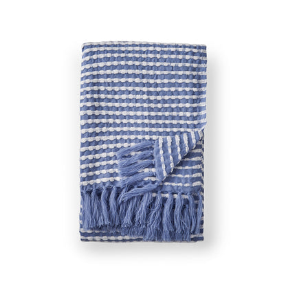 Catherine Lansfield Stab Stitch Throw - Blue