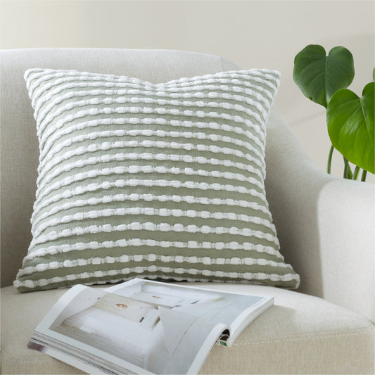 Catherine Lansfield Stab Stitch Filled Cushion - Sage