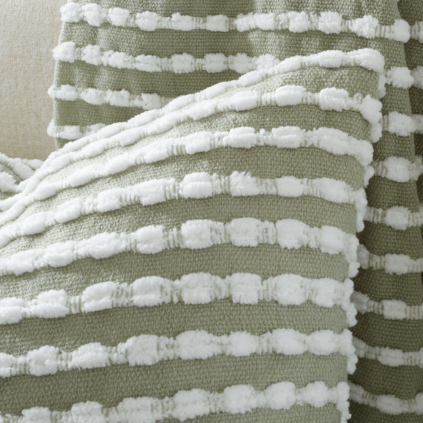 Catherine Lansfield Stab Stitch Filled Cushion - Sage