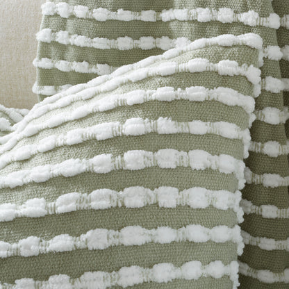 Catherine Lansfield Stab Stitch Filled Cushion - Sage